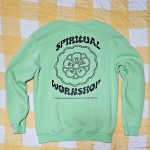 H&M Neon Green Spiritual Workshop Sweatshirt Size Small